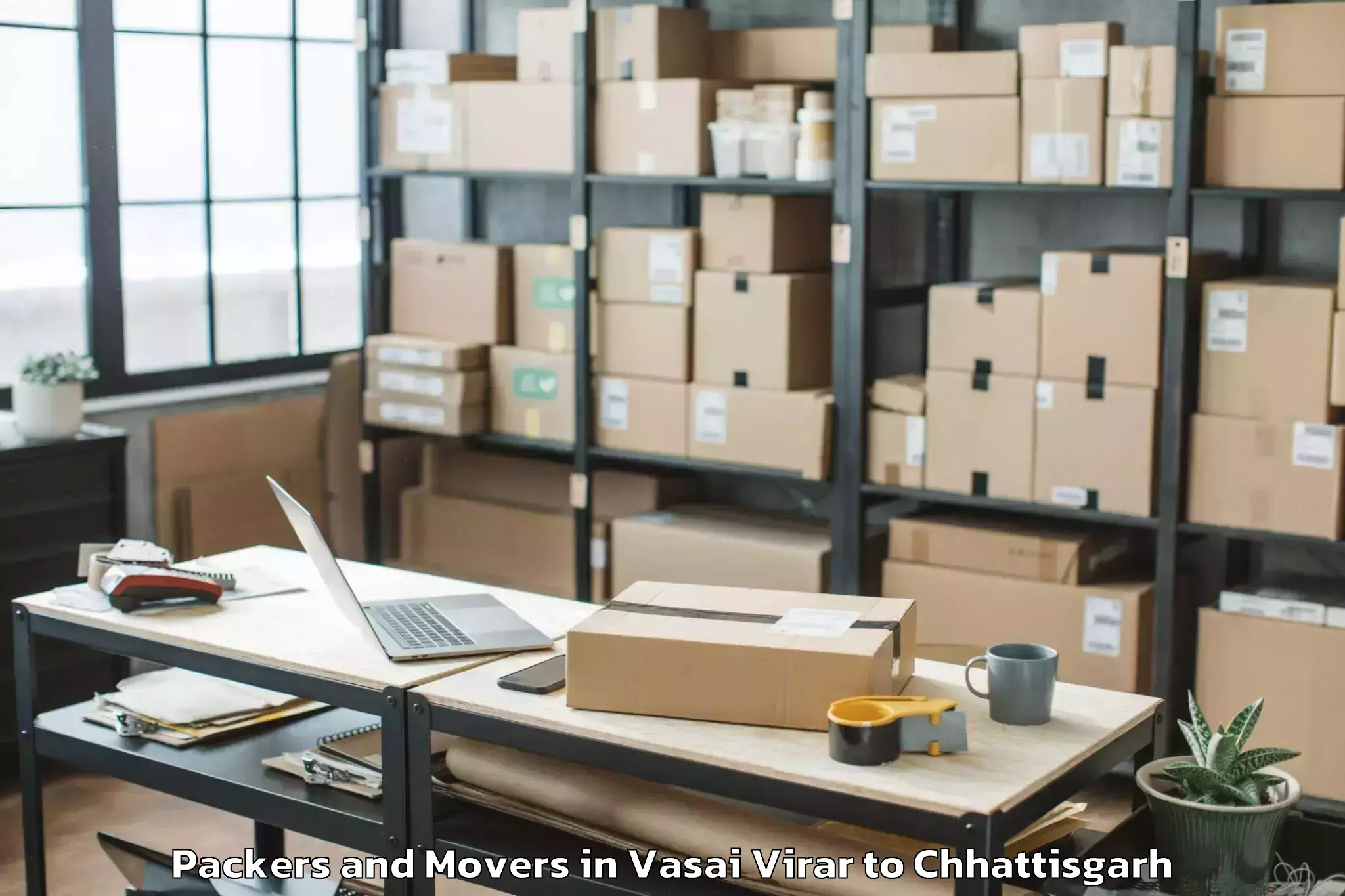 Quality Vasai Virar to Champa Packers And Movers